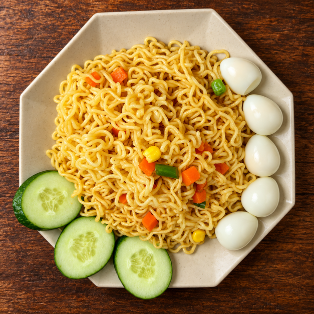 Mì trộn trứng cút